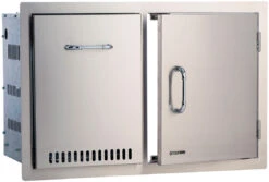 BULL Tür / Schubladen Kombination, Auszug, Edelstahl, 76 Cm