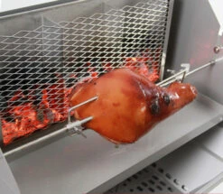 Thüros Holzkohlegrill T3-F / Edelstahl Säulengrill 42x42 Cm Fahrbar Inkl. Windansteckblech Und Kohleschacht -Grill Mit Freu Geschaft 22391 Thueros Kohleschacht fuer Seitenhitze