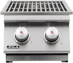 BULL Einbau Seitenbrenner Double / Edelstahl / Slide-In