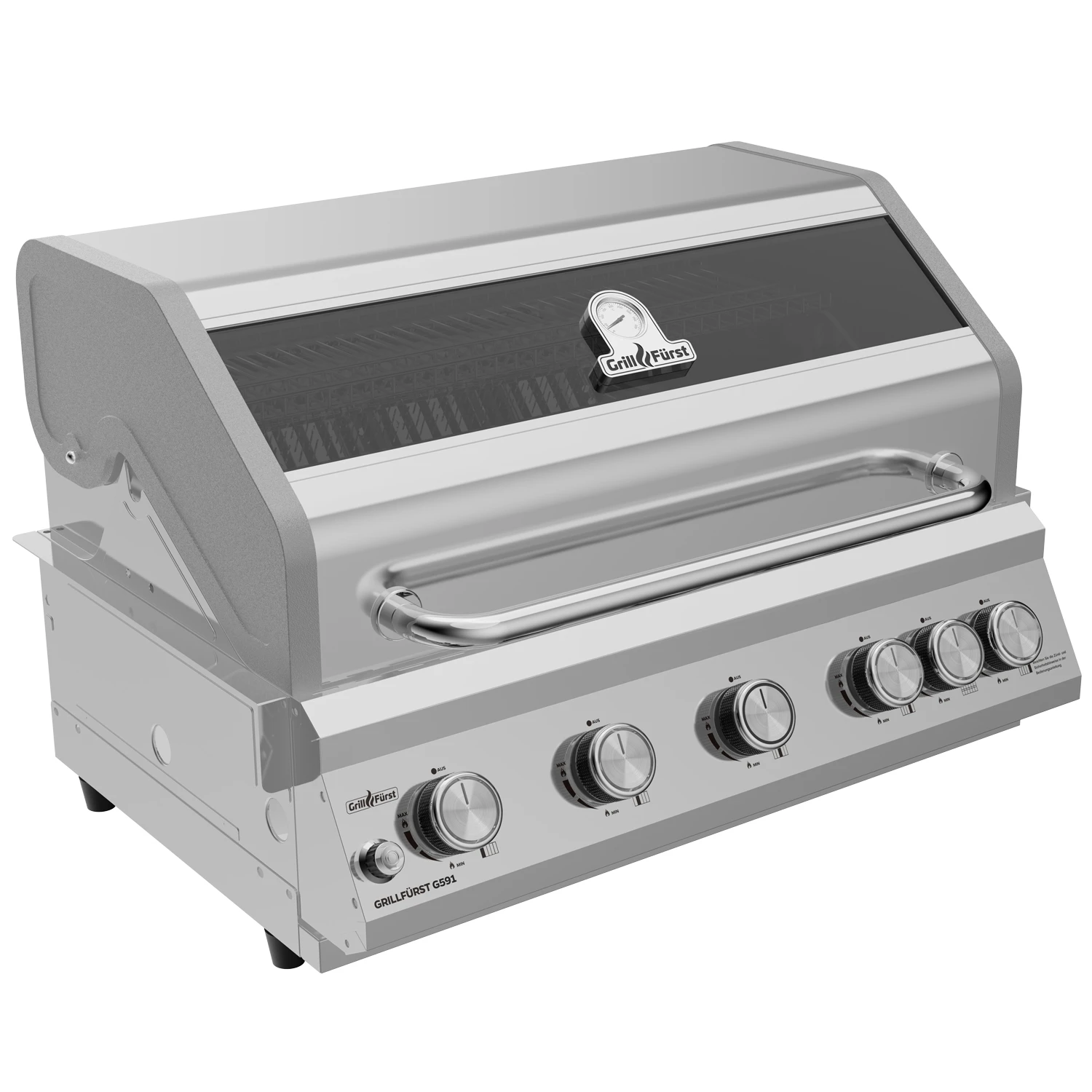 Grillfürst G591G 5-Brenner Einbaugrill Mit Heckbrenner Und Gusseisen Rosten 1 Grillfürst G591G 5-Brenner Einbaugrill Mit Heckbrenner Und Gusseisen Rosten