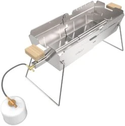 Knister Edelstahl-Gasgrill - Ausziehbarer Kompaktgrill -Grill Mit Freu Geschaft Knister Edelstahl Gasgrill Kompaktgrill Brenner