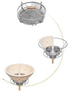 Monolith Grill CLASSIC BBQ GURU - PRO-Serie 2.0 Schwarz - MIT Gestell Und Seitentischen -Grill Mit Freu Geschaft Monolith Pro Serie SGS Grillrost System 2