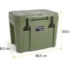 Petromax Kühlbox 50 Liter Oliv - Inkl. Sitzkissen, Haft-Unterlage Und Einsatzkorb