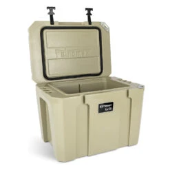 Petromax Kühlbox 50 Liter Sand - Inkl. Sitzkissen, Haft-Unterlage Und Einsatzkorb -Grill Mit Freu Geschaft Petromax Kuehlbox kx50 sand open