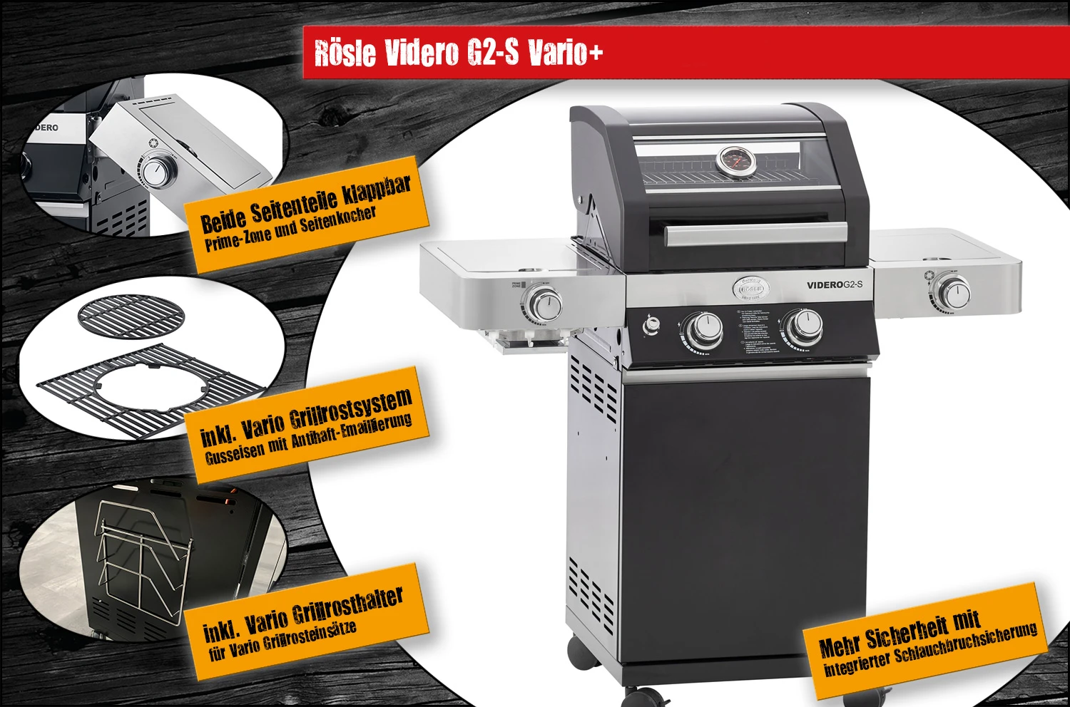 Rösle Gasgrill Videro G2-S VARIO+ Schwarz - Modell 2023 1 Rösle Gasgrill Videro G2-S VARIO+ Schwarz - Modell 2023