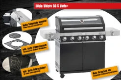Rösle Gasgrill Videro G6-S VARIO+ Schwarz - Modell 2023 - X-DEAL Inkl. Abdeckhaube, Grillplatte Und Drehspieß -Grill Mit Freu Geschaft Roesle Videro G6 S Vario Highlights 2