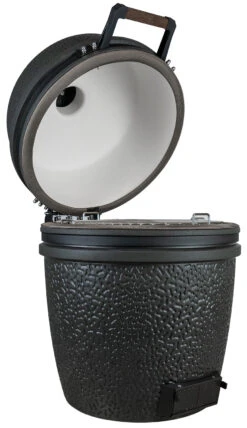 The Bastard Keramikgrill VX Large - Solo - Schwarz Matt - Modell 2023 16 The Bastard Keramikgrill VX Large - Solo - Schwarz Matt - Modell 2023 -Grill Mit Freu Geschaft The Bastard VX Keramikgrill Large Solo offen links