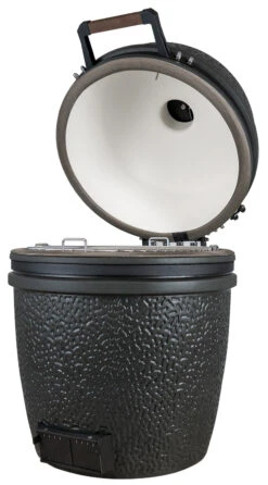 The Bastard Keramikgrill VX Large - Solo - Schwarz Matt - Modell 2023 17 The Bastard Keramikgrill VX Large - Solo - Schwarz Matt - Modell 2023 -Grill Mit Freu Geschaft The Bastard VX Keramikgrill Large Solo offen rechts