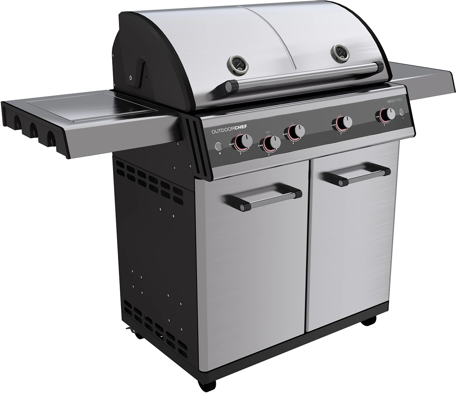 Outdoorchef Dualchef S 425 G Edelstahl Gasgrill Mit Seitenkocher + Blazing Zone Infrarotbrenner + DGS Gusseisen Grillrost 2 Stk. + DGS Gemüse Grillrost 2 Stk. 4 Outdoorchef Dualchef S 425 G Edelstahl Gasgrill Mit Seitenkocher + Blazing Zone Infrarotbrenner + DGS Gusseisen Grillrost 2 Stk. + DGS Gemüse Grillrost 2 Stk. – Bild 4